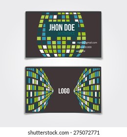  Modern Vector business card set with squares. EPS10