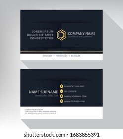 modern. vector business card template. design black gold white