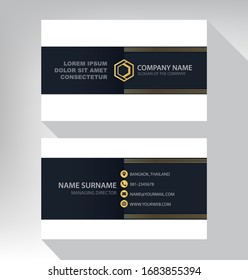 modern. vector business card template. design black gold white