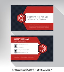 Modern. vector business card template. design red black white