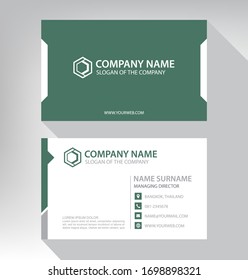 Modern. Vector Business Card Template. Design Green And White