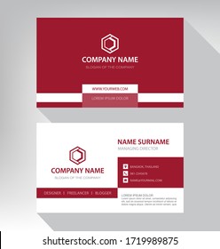 Modern. vector business card template. design red and white color