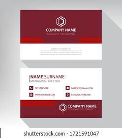 Modern. vector business card template. design red and white color