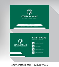 Modern. vector business card template. design green and white color