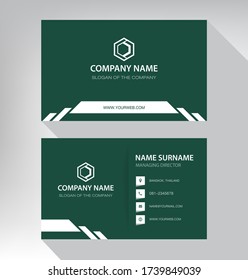 Modern. vector business card template. design green and white color