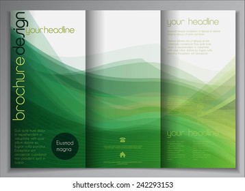 Modern vector business flyer template, smooth waves background for your design
