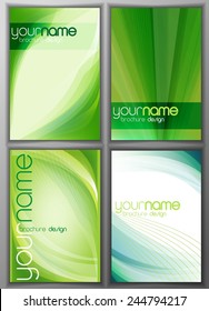 Modern vector business flyer template set, smooth waves background for your design