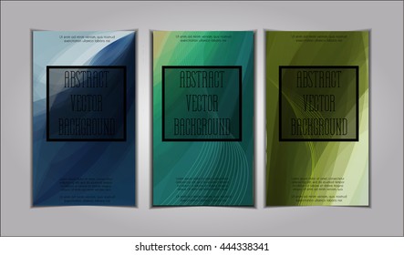 Modern vector business flyer template set, smooth waves background for your design