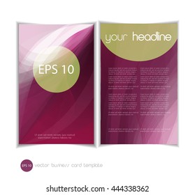 Modern vector business flyer template, smooth waves background for your design