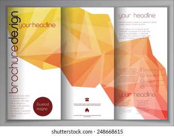 Modern vector business flyer/brochure template set, geometrical background for your design, business card layout