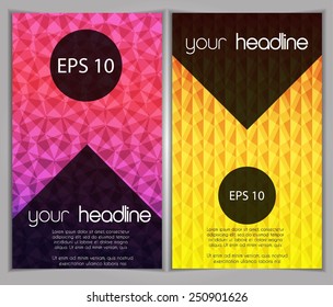 Modern vector business flyer/brochure template set, geometrical background for your design, business card layout