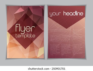 Modern vector business flyer/brochure template set, geometrical background for your design, business card layout