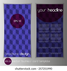 Modern vector business flyer/brochure template set, geometrical background for your design, business card layout
