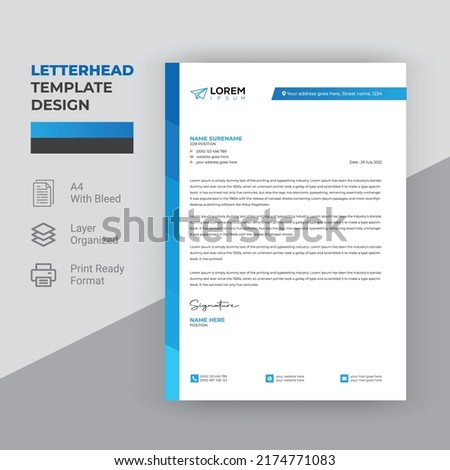 Modern vector business letterhead template