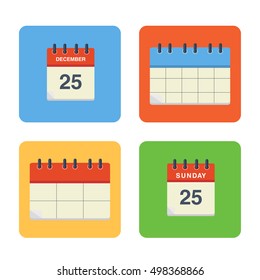 Modern vector calendar icons set. Flat design for infographic.
Vector Illustration.