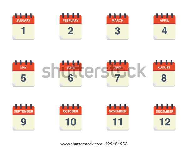 Modern Vector Calendar Icons Set Months Stock Vector (Royalty Free ...