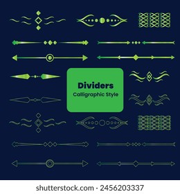 Modern Vector Calligraphic Divider Set Collection