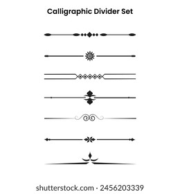 Modern Vector Calligraphic Divider Set Collection