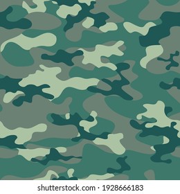 Modern vector camouflage, vector green pattern illustration, seamless background.