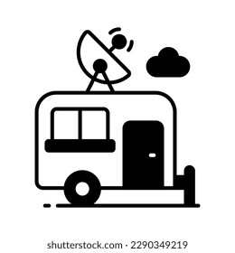 Modern vector of campervan, an editable icon of caravan in trendy style, self propelled vehicle