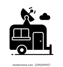 Modern vector of campervan, an editable icon of caravan in trendy style, self propelled vehicle