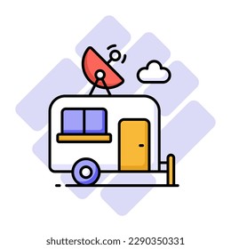 Modern vector of campervan, an editable icon of caravan in trendy style, self propelled vehicle