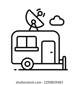 Modern vector of campervan, an editable icon of caravan in trendy style, self propelled vehicle