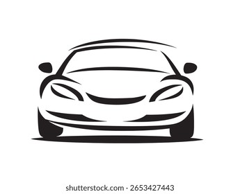 Ícone de carro vetorial moderno no formato de arte de linha