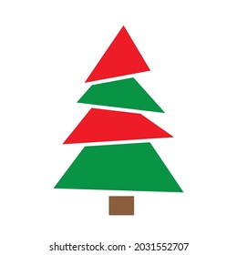 Modern vector christmas tree, illustration for original new year card