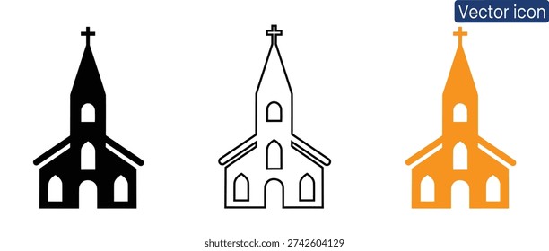 Modern vector church icons for various design projects