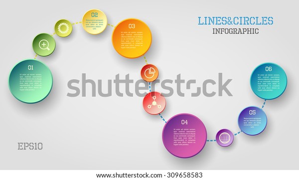 Modern Vector Circle Line Infographic Elements Stock Vector (Royalty ...