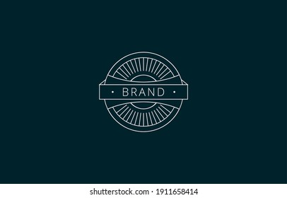 Plantilla moderna de logotipo vectorial del círculo Sun Sunburst Linear Vintage para cualquier empresa de negocios