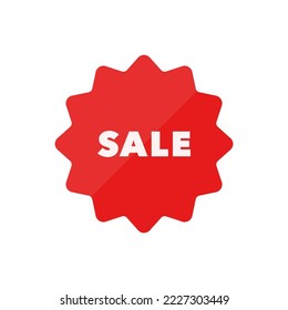Modern vector circular red sale badge for price reduction events like Black Friday. Concepts of clearance, price cut, call to action and advertisement.