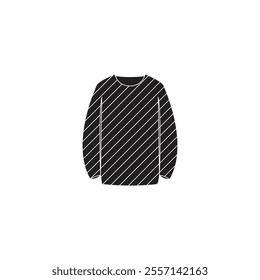 A modern vector clothing icon featuring black and colored stripes, perfect for fashion design, apparel branding, and retail visuals.
