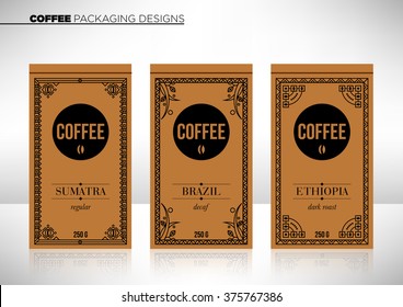 Modern Vector Coffee Packaging Template