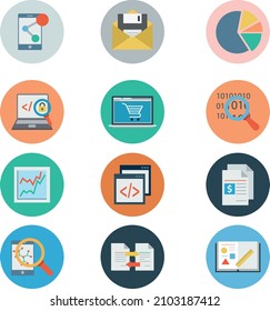 Modern vector collection icons with long shadow effect in stylish colors for web design objects, business, office and marketing items. Isolated over white background.