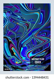 Modern vector colorful abstract fluid design on dark blue gradient. Used for cover, presentation, invitation, flyer, annual report, poster