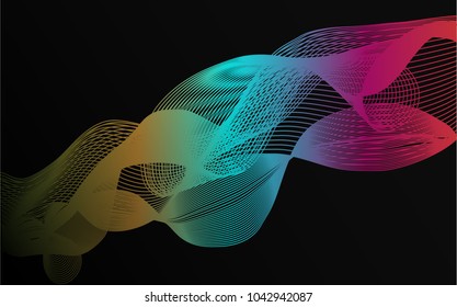 Modern vector colorful blending gradient with black background, vector illustration