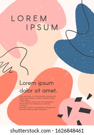 Modern vector colorful illustration with hand drawn organic shapes and textures.Trendy contemporary design perfect for prints,flyers,banners,brochure,invitations,branding design,covers and more.
