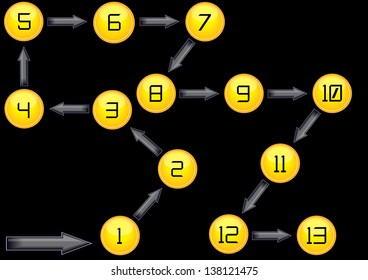 modern vector communication concept with glossy bubbles and arrows isolated on black background