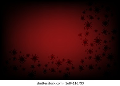 Modern vector of coronavirus family pattern with red background and copy space.