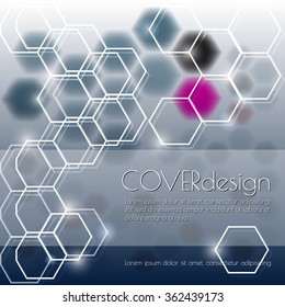 Modern vector cover with hexagons.