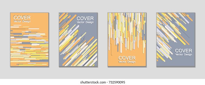 Modern vector cover magazine design layout. Creative trendy colors cover backgrounds. Vector minimal magazine brochure geometric templates, dynamic rounded shapes tech pattern background composition.