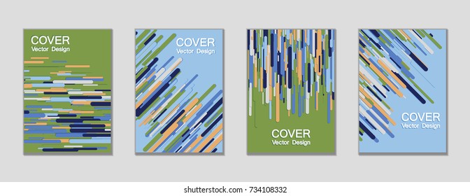Modern vector cover magazine design layout. Creative trendy colors cover backgrounds. Vector minimal magazine brochure geometric templates, dynamic rounded shapes tech pattern background composition.