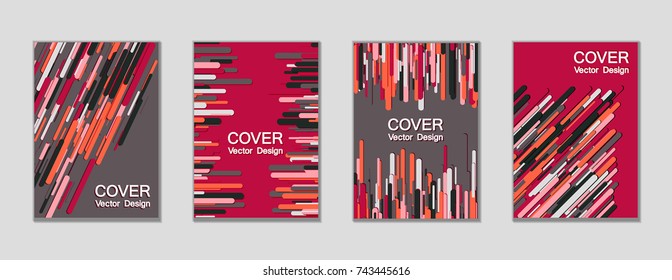 Modern vector cover magazine design layout. Creative trendy colors cover backgrounds. Vector minimal magazine brochure geometric templates, dynamic rounded shapes tech pattern background composition.