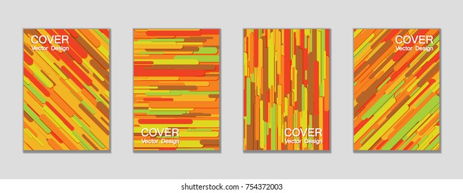Modern vector cover magazine design layout. Creative trendy colors cover backgrounds. Vector minimal magazine brochure geometric templates, dynamic rounded shapes tech pattern background composition.