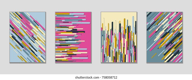 Modern vector cover magazine design layout. Creative trendy colors cover backgrounds. Vector minimal magazine brochure geometric templates, dynamic rounded shapes tech pattern background composition.