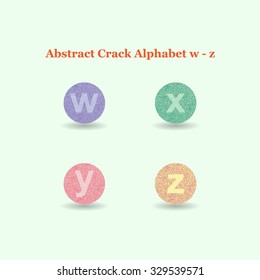 Modern Vector Crack Alphabet. Crack Font. ABC Crack Letters. Modern crack pattern Lettering. Crack Alphabet Lowercase