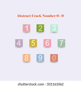 Modern Vector Crack Alphabet. Crack Font. Number Crack Letters. Modern crack square pattern Lettering. Crack Alphabet 0 - 9