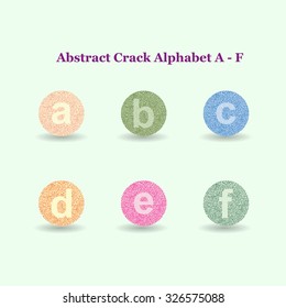 Modern Vector Crack Alphabet. Crack Alphabet Lowercase